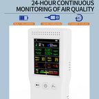9 In 1 Air Quality Detector Handheld High Precision Formaldehyde Detector, White, Black