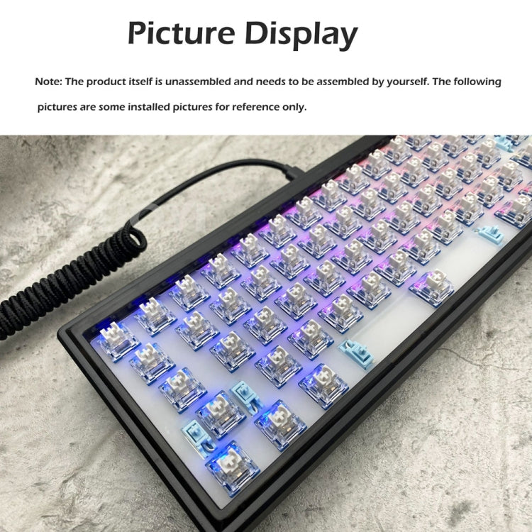 Hot Swap Shaft Wired RGB Back Light Customized Mechanical Keyboard Kit, Beige, Black Transparent, Green Transparent, Purple Transparent