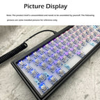Hot Swap Shaft Wired RGB Back Light Customized Mechanical Keyboard Kit, Beige, Black Transparent, Green Transparent, Purple Transparent