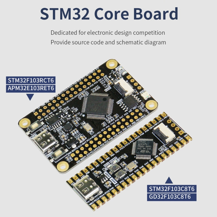 Yahboom MCU RCT6 Development Board STM32 Experimental Board ARM System Core Board, STM32F103C8T6, APM32E103RET6, STM32F103RCT6, 0.96 inch TFT Color Screen