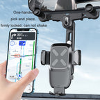 Car Rearview Mirror Navigation Retractable Multifunctional Mobile Phone Holder