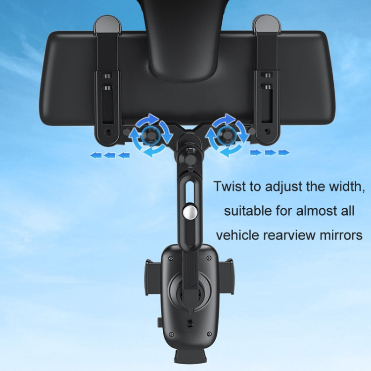 Car Rearview Mirror Navigation Retractable Multifunctional Mobile Phone Holder