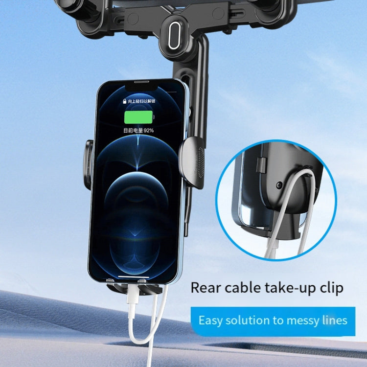 Car Rearview Mirror Navigation Retractable Multifunctional Mobile Phone Holder