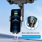Car Rearview Mirror Navigation Retractable Multifunctional Mobile Phone Holder