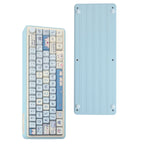 Bluetooth Wireless 3-mode RGB Backlit Gaming Mechanical Keyboard Aluminum Alloy Kit + Keycap, Light Blue, Pink, Light Green