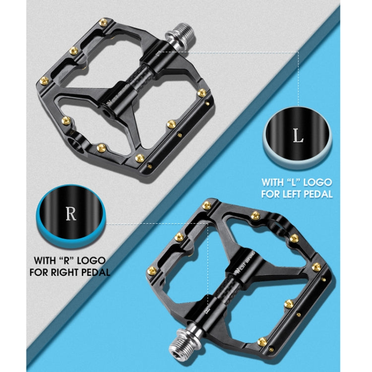 WEST BIKING 3 Bearings Ultralight Carbon Fiber Bushing Mountain Bike Pedal