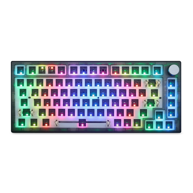 82 Keys Bluetooth Wireless 3-mode RGB Hot-plug Customized Mechanical Keyboard Kit, Kit(White Transparent), Kit(Black Transparent)