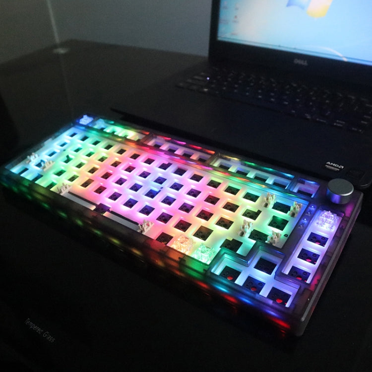 82 Keys Bluetooth Wireless 3-mode RGB Hot-plug Customized Mechanical Keyboard Kit, Kit(White Transparent), Kit(Black Transparent)