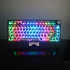82 Keys Bluetooth Wireless 3-mode RGB Hot-plug Customized Mechanical Keyboard Kit, Kit(White Transparent), Kit(Black Transparent)