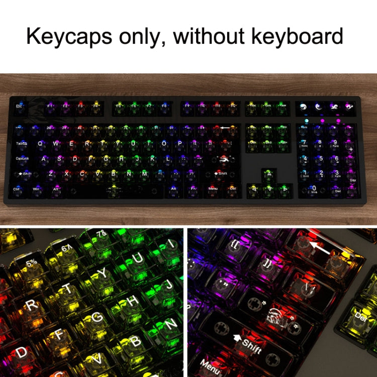 132 Keys DIY Customized Mechanical Keyboard Universal Transparent Crystal Keycap, Black Transparent White Letter, White Transparent Black Letter, Black Transparent No Letter, White Transparent No Letter
