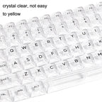 132 Keys DIY Customized Mechanical Keyboard Universal Transparent Crystal Keycap, Black Transparent White Letter, White Transparent Black Letter, Black Transparent No Letter, White Transparent No Letter