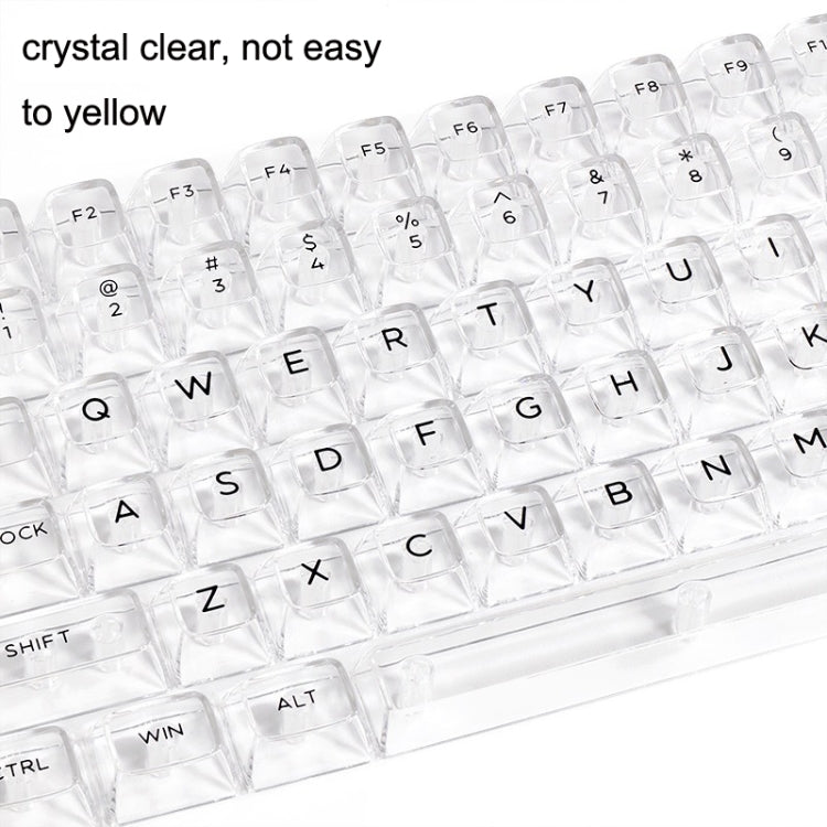132 Keys DIY Customized Mechanical Keyboard Universal Transparent Crystal Keycap, Black Transparent White Letter, White Transparent Black Letter, Black Transparent No Letter, White Transparent No Letter
