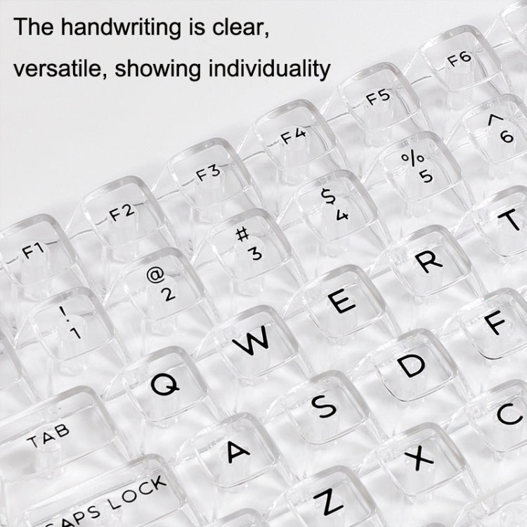 132 Keys DIY Customized Mechanical Keyboard Universal Transparent Crystal Keycap, Black Transparent White Letter, White Transparent Black Letter, Black Transparent No Letter, White Transparent No Letter