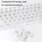 132 Keys DIY Customized Mechanical Keyboard Universal Transparent Crystal Keycap, Black Transparent White Letter, White Transparent Black Letter, Black Transparent No Letter, White Transparent No Letter