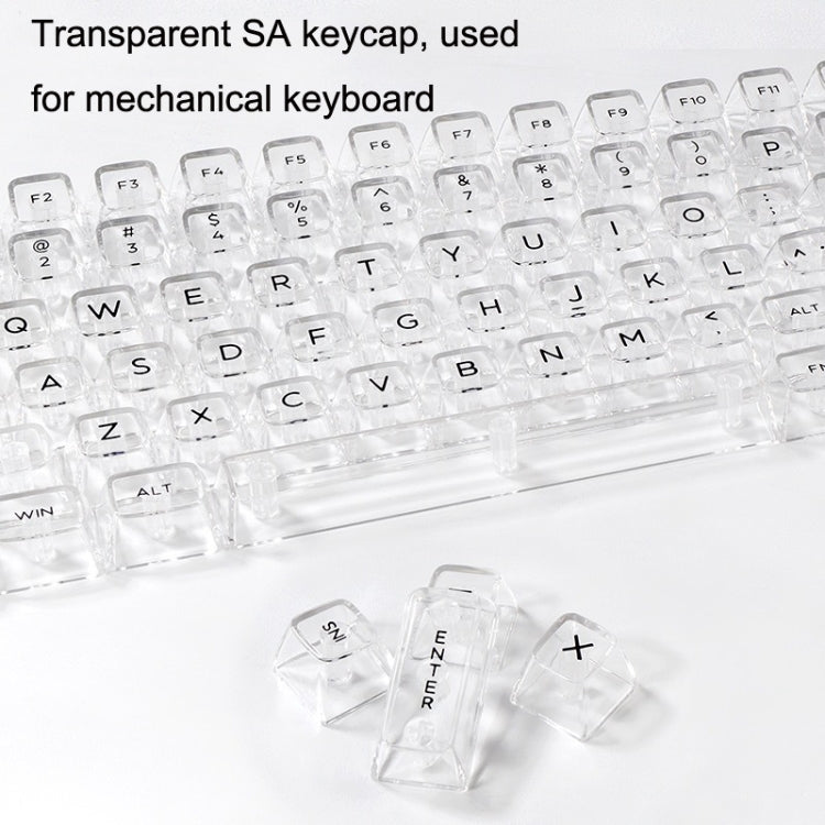 132 Keys DIY Customized Mechanical Keyboard Universal Transparent Crystal Keycap, Black Transparent White Letter, White Transparent Black Letter, Black Transparent No Letter, White Transparent No Letter