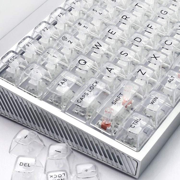 132 Keys DIY Customized Mechanical Keyboard Universal Transparent Crystal Keycap, Black Transparent White Letter, White Transparent Black Letter, Black Transparent No Letter, White Transparent No Letter