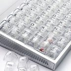 132 Keys DIY Customized Mechanical Keyboard Universal Transparent Crystal Keycap, Black Transparent White Letter, White Transparent Black Letter, Black Transparent No Letter, White Transparent No Letter