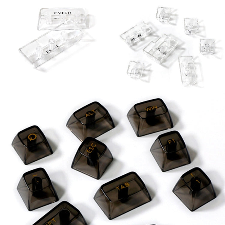 132 Keys DIY Customized Mechanical Keyboard Universal Transparent Crystal Keycap, Black Transparent White Letter, White Transparent Black Letter, Black Transparent No Letter, White Transparent No Letter