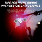 9+2 LED Bicycle Tail Light Rechargeable MTB Road Bike Headlight Warning Light