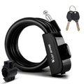 WEST BIKING 1.2m Bicycle Lock PVC Steel Cable Anti-theft Waterproof Cycling Lock, Black, Blue, Orange