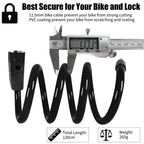 WEST BIKING 1.2m Bicycle Lock PVC Steel Cable Anti-theft Waterproof Cycling Lock, Black, Blue, Orange