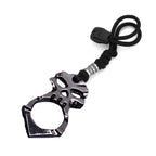 Rose Thorn Single Finger Buckle Self-defense Broken Window Keychain, Skull(Black), Skull(Gold), Skull(Silver)