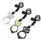 Rose Thorn Single Finger Buckle Self-defense Broken Window Keychain, Skull(Gold), Skull(Silver), Skull(Black)