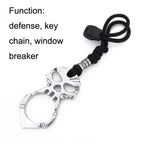 Rose Thorn Single Finger Buckle Self-defense Broken Window Keychain, Skull(Gold), Skull(Silver), Skull(Black)