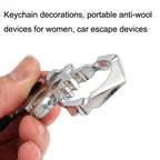Rose Thorn Single Finger Buckle Self-defense Broken Window Keychain, Skull(Gold), Skull(Silver), Skull(Black)
