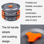 Hewolf HW-K1501 4-5 People Outdoor Aluminum Stove Portable Storage Camping Set, HW-K1501