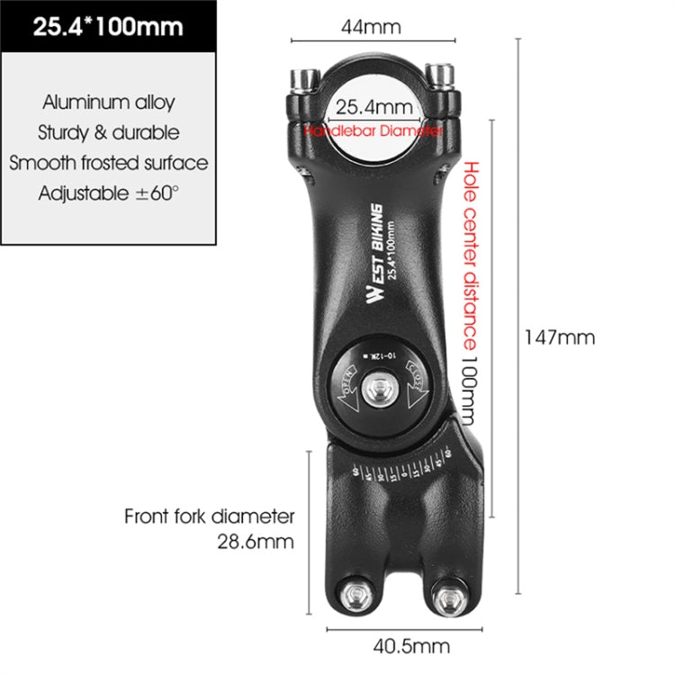 WEST BIKING Mountain Bike Adjustable Handlebar Angle Riser Handlebar Lift Accessories, 31.8x85mm, 31.8x100mm, 31.8x120mm, 25.4x100mm, 25.4x120mm