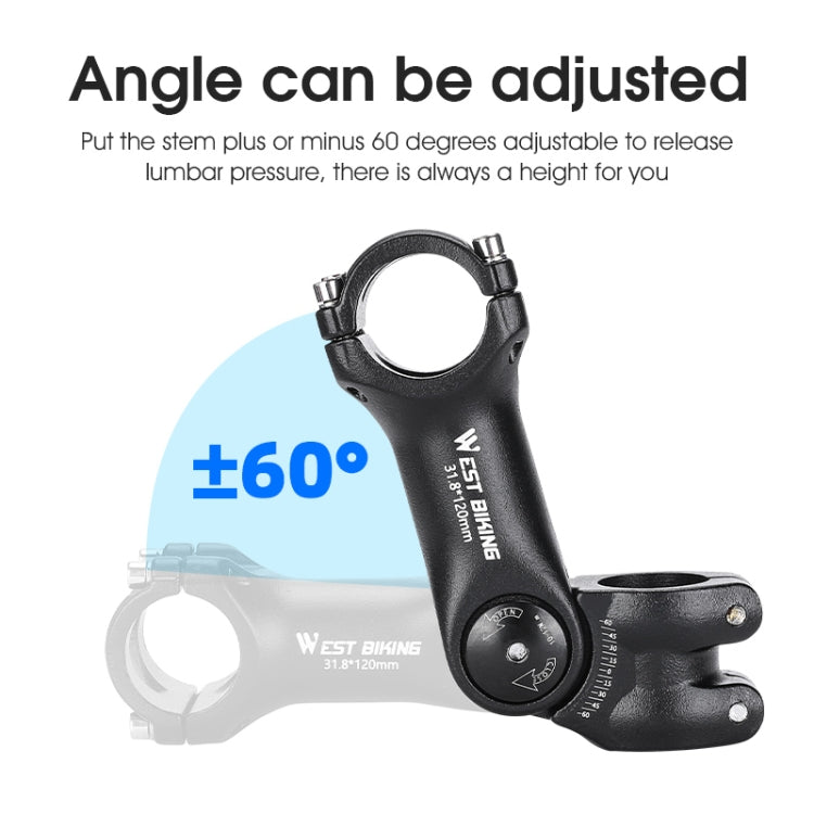 WEST BIKING Mountain Bike Adjustable Handlebar Angle Riser Handlebar Lift Accessories, 31.8x85mm, 31.8x100mm, 31.8x120mm, 25.4x100mm, 25.4x120mm