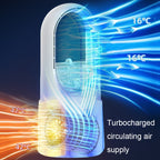 Desktop USB Charging Bladeless Fan Portable Vertical LED Digital Display Fan, Milk Coffee