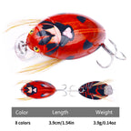 HENGJIA Insect Floating Water Bionic Bait Beetle Water Surface Bass Tap Fake Bait, 1, 2, 3, 4, 5, 6, 7, 8, 8 Colors Bagged, 8 Colors Boxed
