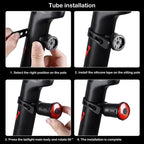 WEST BIKING Bicycle USB Charging Smart Brake Sensor Warning Tail Light, Cushion, Sit Tube