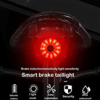 WEST BIKING Bicycle USB Charging Smart Brake Sensor Warning Tail Light, Cushion, Sit Tube