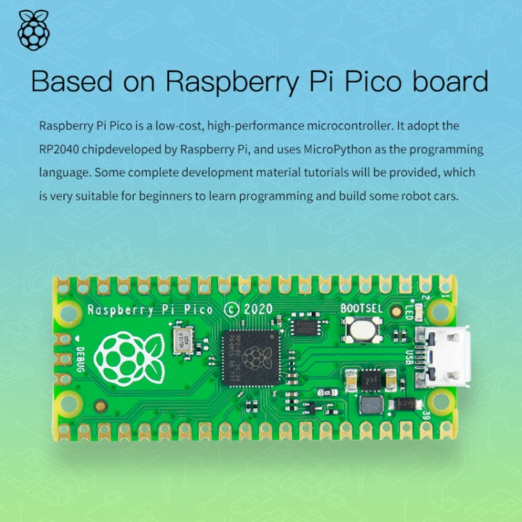 Yahboom Python Programming Smart Car Development Board Kit For Raspberry Pi Pico, Pico Robot