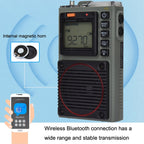 HanRongda HRD-787 High Performance Full Band Portable Bluetooth Card SOS Warning LED Lighting Radio, HRD-787