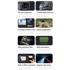 5K/30FPS WIFI HD Anti-Shake Remote Touch Dual-Screen IP68 Waterproof Sports Camera, 5K, 5K Camera + 64G Card, 5K Camera+128G Card