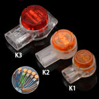 100pcs /Pack Network Cable Telephone Line Connector Moisture-Proof Waterproof Wiring Terminals, K1, K2, K3