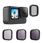 For GoPro Hero11 Black / HERO10 Black / HERO9 Black TELESIN Lens Filter, CPL, ND8/16/32, ND8/16/32+CPL