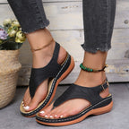 PU Leather Flip Flop Sandals Roman Style Adjustable Strap Sandals, 35, 36, 37, 38, 39, 40, 41, 42, 43