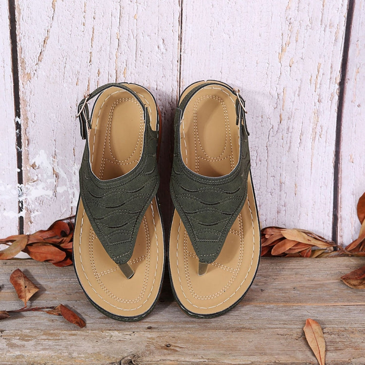 PU Leather Flip Flop Sandals Roman Style Adjustable Strap Sandals, 35, 36, 37, 38, 39, 40, 41, 42, 43