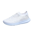 Spring and Autumn Rhinestone Flying Woven Women Sneakers Casual Breathable Shoes, 42, 43