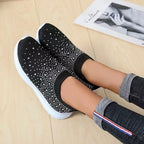 Spring and Autumn Rhinestone Flying Woven Women Sneakers Casual Breathable Shoes, 35, 37, 38, 39, 40, 41