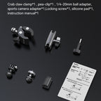 TELESIN  Aluminum Alloy Crab Claw Handlebar Tube Clamp For Sports Camera Mobile Phones, Aluminum Alloy