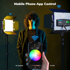 Pixel P80 60W 2600-10000K 542 LEDs Photography Fill Light Support Mobile APP Remote Control, A Set+US Plug Adapter, A Set+EU Plug Adapter, A Set+UK Plug Adapter, A Set+AU Plug Adapter
