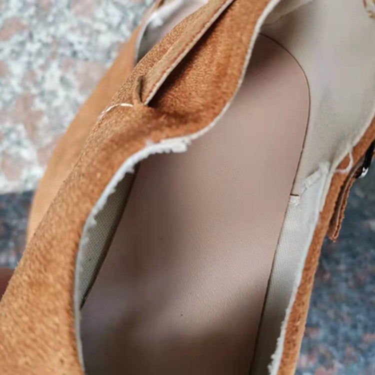 V-mouth Buckle Casual Suede Breathable Flat Shoes, 35, 36, 37, 38, 39, 40, 41, 42, 43