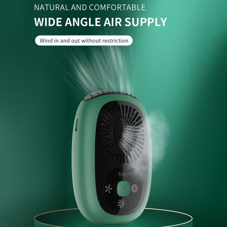 Leafless Hanging Neck Fan Mini Handheld Fan USB Rechargeable Fan, Without Negative Ions White, Without Negative Ions Green, With Negative Ions White, With Negative Ions Green