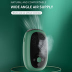 Leafless Hanging Neck Fan Mini Handheld Fan USB Rechargeable Fan, Without Negative Ions White, Without Negative Ions Green, With Negative Ions White, With Negative Ions Green